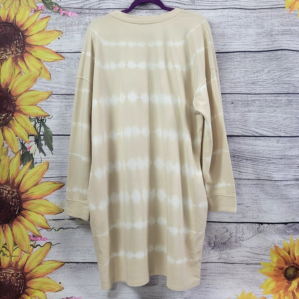 Time and Tru Women's Tie Dye Sweatshirt Dress with Long Sleeves 3X - Picture 6 of 6